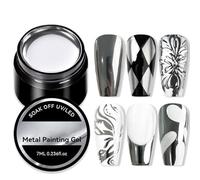 Vernis Métallisé Ongles - Gel Argent Ultra Brillant | Peinture Effet Miroir, Manucure 7 ml, accessorio Beauté Réfléchissant UV LED Stylisme Salon Femme Tendance Couleur Longue Tenue