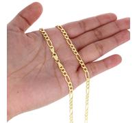 Vero 10K Oro Giallo 4.5mm Catena Figaro Italiano Link Ciondolo Collana Da 71.1cm