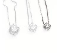 Vero Argento 925 collana girocollo collier punto luce zircone bianco brillante