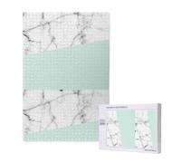 Vero marmo bianco, metà verde menta pastello, 1000 pezzi, gioco di puzzle per adulti, puzzle impegnativi, puzzle a incastro