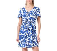 VERO MODA Abito Estivo da Donna Vmeasy Joy SS Short Dress Wvn Ga, Bianco Neve/AOP: Alisa Mazarine Blue, S