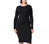 VERO MODA Abito Midi a Tubino Maniche Lunghe e Scollo Rotondo in Maglia a Coste, Aderente, Elegante, Basic, a Lavanda VMLAVENDER., Colore:Nero, Taglia:M