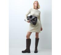 Vero Moda abito mini in maglia a maniche lunghe color crema-Bianco L
