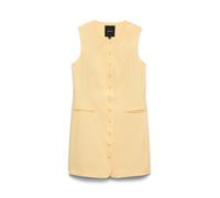 Vero Moda - Vestito corto sartoriale senza maniche giallo oro con bottoni sul davanti 42