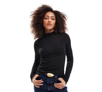 Vero Moda - Aware - Top accollato a maniche lunghe nero testurizzato 2XL