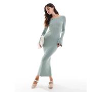 Vero Moda - Aware - Vestito midi in jersey verde pallido testurizzato a maniche lunghe L