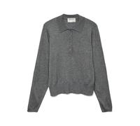 VERO MODA Awsikita LS O-Neck Polo Knit Noos, Melange Grigio Medio, S