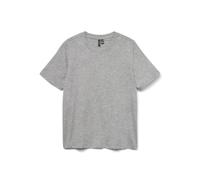 Vero Moda Maglietta Paulina Donna – Scollo rotondo, maniche corte, grigio chiaro melange M