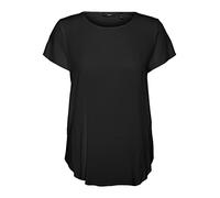 Vero Moda Becca Plain - Maglietta a Maniche Corte, Nero, L