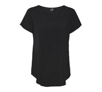 Vero Moda Becca Plain - Maglietta a Maniche Corte, Nero, M