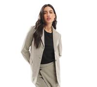 Vero Moda - Blazer aderente beige in tweed a spina di pesce in coordinato-Neutro 36