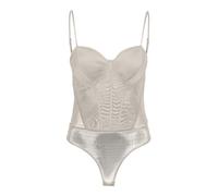 VERO MODA Body in tessuto semitrasparente con spalline regolabili e coppe. (XS, BEIGE)