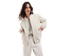 Vero Moda - Bomber extra largo testurizzato color avena-Neutro XL