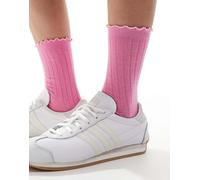 Vero Moda - Calzini color lavanda mélange a coste con volant-Viola One Size