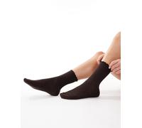 Vero Moda - Calzini glitterati marrone cioccolato con volant sui bordi One Size