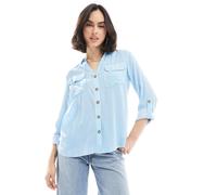 VERO MODA Camicia da donna 'VMBumpy' blu cielo / bianco, Taglia S