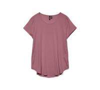 VERO MODA Camicia da Donna a Maniche Corte, Girocollo, Basic Regular, Colore: Rosa., L