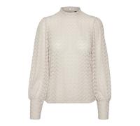 VERO MODA Vmbecca Top Jrs in Pizzo a Collo Alto Camicia a Maniche Lunghe, Pumice Stone, M Donna