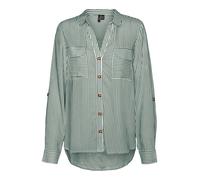 VERO MODA Camicia da donna 'Bumpy' verde scuro / bianco Donna - Abbigliamento - Taglie comode - Camicie e tuniche - Camicie VERO MODA XXL