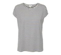 Vero Moda Vmava Plain SS Top Stripe Ga Jrs Noos Camicia, Blu Cinese/striscie: incontaminato, XL Donna