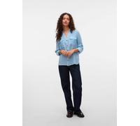 VERO MODA Camicia da donna 'VMBumpy' blu cielo / bianco, Taglia XL