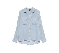 VERO MODA Camicia da Donna Vmbumpy L/S New Wvn Noos, Blu Brunnera, XS