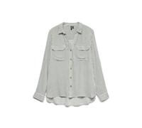 VERO MODA Camicia da donna 'VMBumpy' verde scuro / bianco, Taglia XS