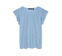 VERO MODA Top da Donna Vmtassa SL con Volant Noos, Blu Cashmere, S