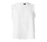 Vero Moda - Top senza maniche bianco in plumetis testurizzato con volant XL