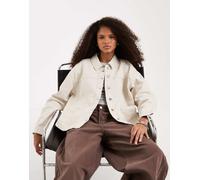 Vero Moda - Camicia giacca di jeans color crema con tasche sul davanti-Bianco 2XL