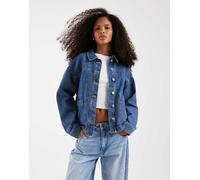 Vero Moda - Camicia giacca di jeans lavaggio blu medio con tasche sul davanti 2XL