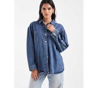 Vero Moda - Camicia in denim oversize lavaggio blu medio XXS