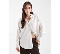 Vero Moda - Camicia oversize a righe beige e bianca-Neutro L