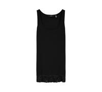 VERO MODA Canotta da Donna con Orlo in Pizzo con Scollo a U, Nero, L