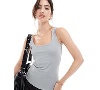 Vero Moda - Canotta grigia con scollo squadrato-Grigio XL
