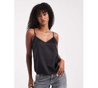 Vero Moda - Canottiera nera in raso con scollo a V-Nero S