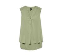 VERO MODA Canottiera Senza Maniche con Scollo a V e Bottoni, Colore:Verde-3, Taglia:L