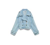 VERO MODA Vmlelou Short LS Trenchcoat Noos Trench Corto, Azzurro (Denim Azzurro), XL Donna