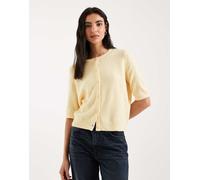 Vero Moda - Cardigan a maniche corte con scollo rotondo in maglia giallo oro XS