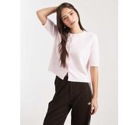 Vero Moda - Cardigan a maniche corte in maglia color rosa pink-a-boo con scollo rotondo S