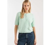 Vero Moda - Cardigan a maniche corte in maglia con scollo rotondo color verde uovo di uccelli L