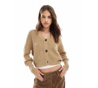 Vero Moda - Cardigan beige a coste spesse con bottoni-Neutro XS