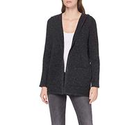 VERO MODA Cardigan con Tasche e Cappuccio melangiato. (IT, Testo, XL, Regular, Regular, Nero)