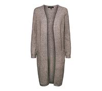 VERO MODA Cardigan Femminile Aperto Longline, Marrone (Coffee Bean Melange), M (EU)