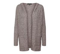 VERO MODA Cardigan Femminile con Cappuccio Aperto, Coffee Bean Melange, S (EU)