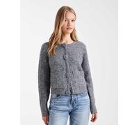 Vero Moda - Cardigan grigio in maglia con bottoni applicati a forma di rosa M