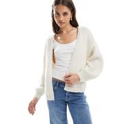 Vero Moda - Cardigan in maglia soffice fil-à-fil color crema-Bianco XL