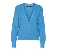Vero Moda Cardigan Morbido Maglia fine Cardigan con Bottoni, Bonnie Blue, M