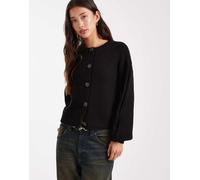 Vero Moda - Cardigan nero con scollo rotondo e coste larghe L