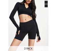 Vero Moda - Confezione da 2 paia di leggings corti neri-Nero L